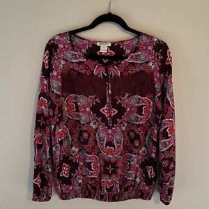 Lucky Brand Paisley Print Top